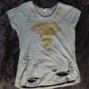 Distressed elephant tee